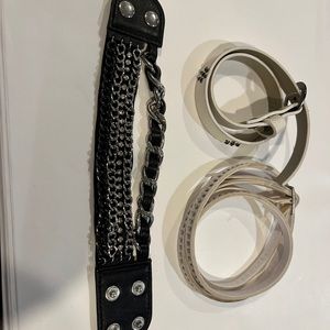 Set of 3 bracelets.  2 white and 1 black.